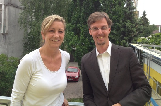 Lars Castellucci zusammen mit der VfBB-Geschäftsführerin Doris Eberle