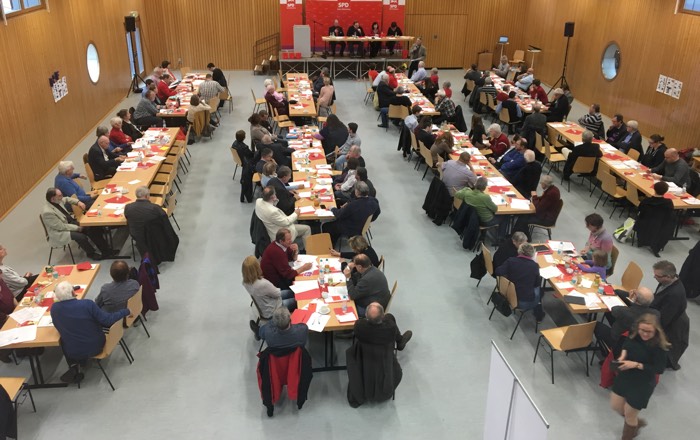 Blick in den Saal von oben