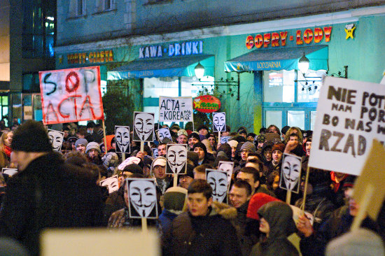 Anti-ACTA-Protest in Polen